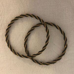 5/$25 SALE Set of Two (2) Braided Twist Gold and Black Tone Bracelets